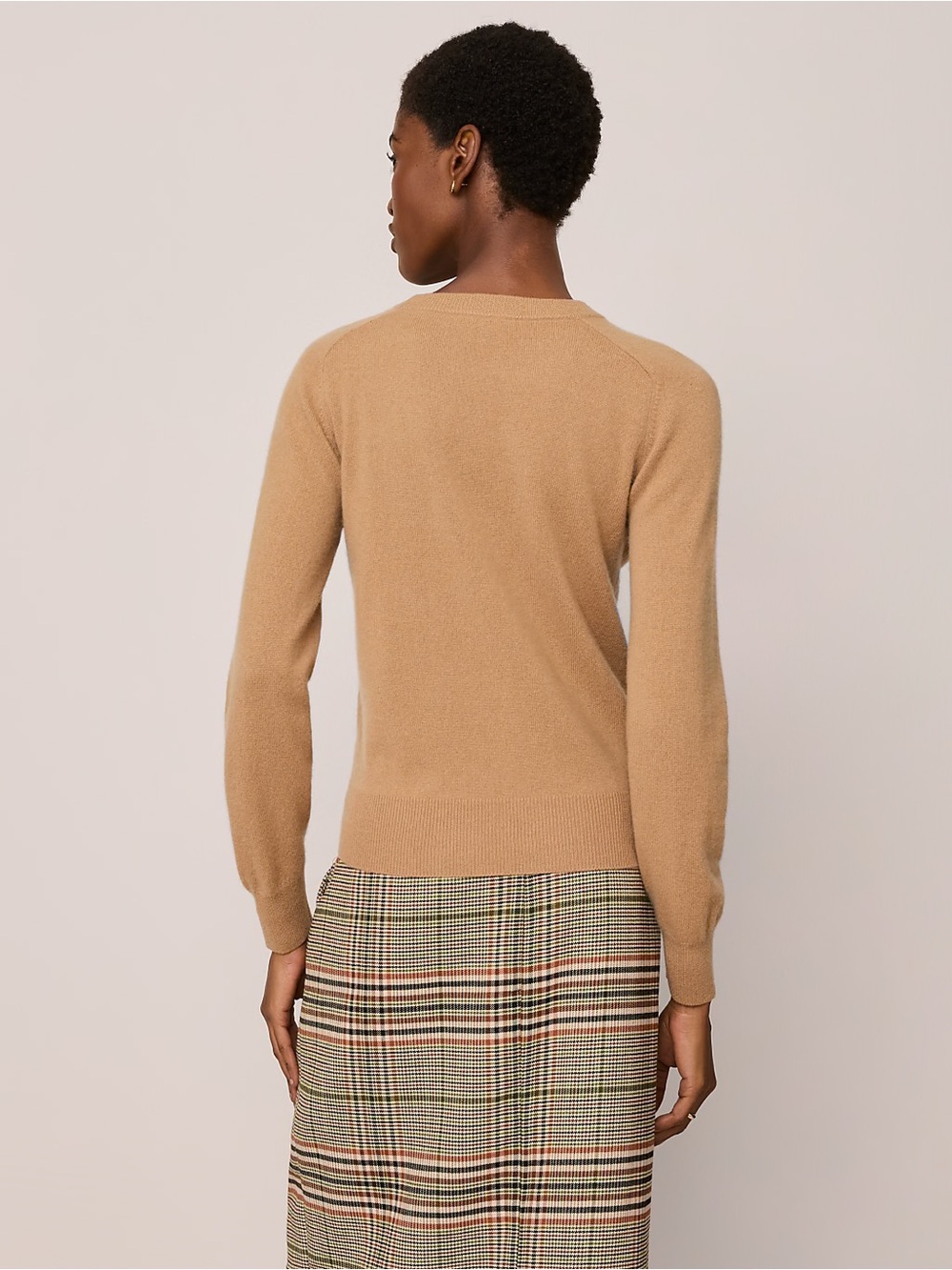 Ann Taylor 100% Cashmere Crewneck Sweater Camel Tan XL - Picture 2 of 8